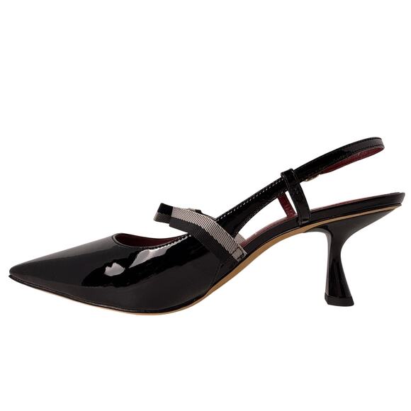 Kate Spade Maritza Slingback Heels Womens 10 M Black Patent Leather Pointed Toe - Picture 4 of 13